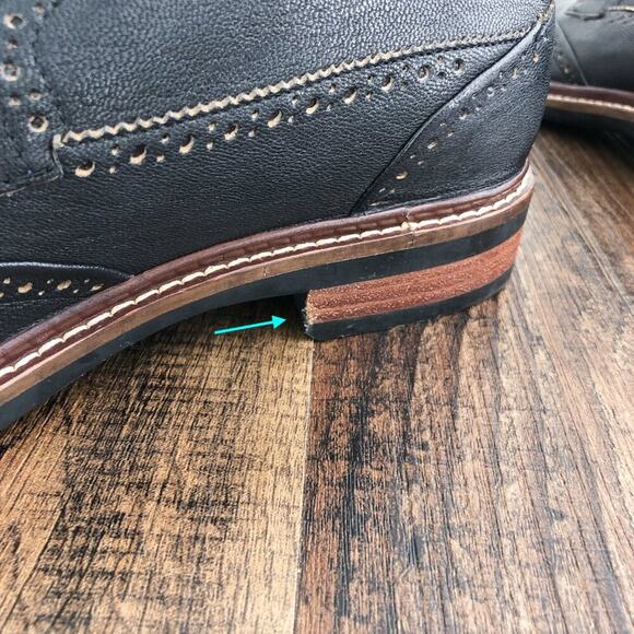 Cole Haan Leather Wingtip Derby Shoe Brogue Details GrandOS C24112 Size 11 Black - Picture 9 of 16